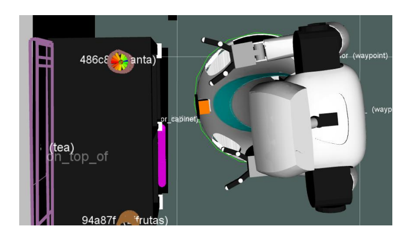 Fig. 4. Grasping pose determination result for a cylindric object. It is unpreferred to grasp the object from behind.