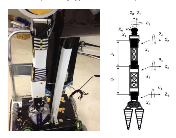 Fig. 3. The 4-DOF robot arm with a fin-ray effect gripper [2]