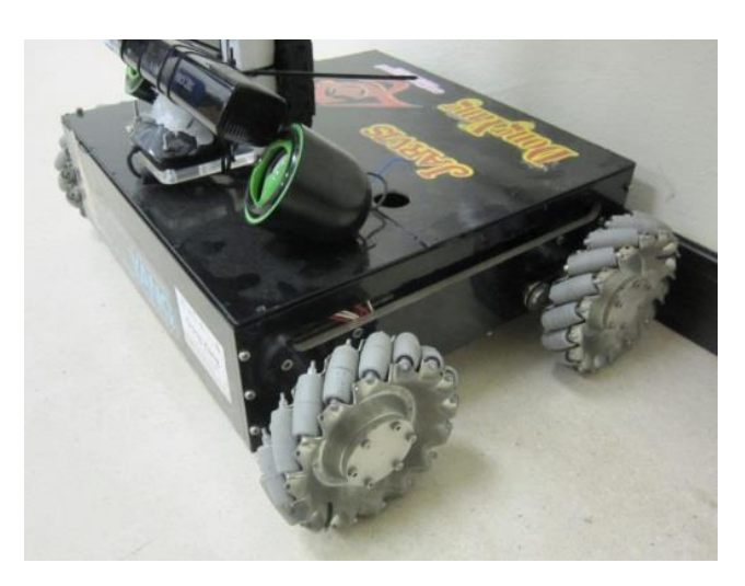 Fig. 4. The robot base with 4-Mecanum wheels