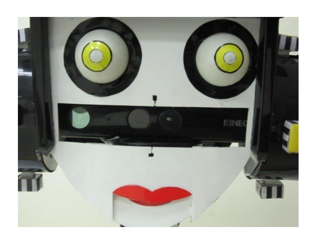 Fig. 6. A Kinect sensor in the head working as the robot's eyes