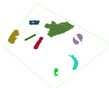 From left to right: Table-top scene; segmentation into objects; Cosero approaching a watering can during the RoboCup 2012 final in Mexico City; a 3D multi-resolution surfel map of the watering can is aligned with RGB-D images in real-time to estimate the relative pose of the object.