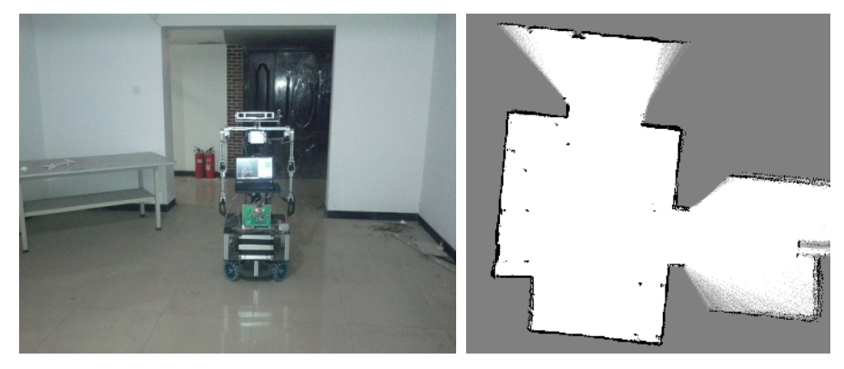 Fig. 6. A comparison between real environment and its map