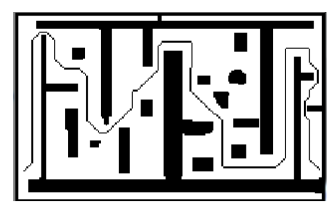 Fig. 7. The shortest path obtained by CA