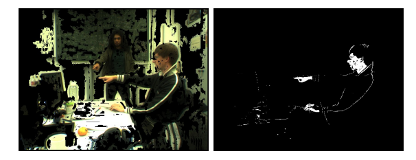 Processing steps: histogram backprojection and deletion of background