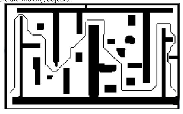 The shortest path obtained by CA