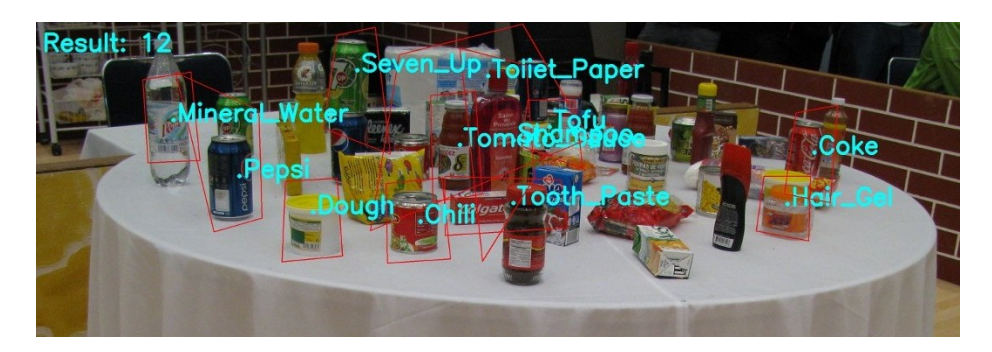 Fig. 3. Object recognition results during the Technical Challenge 2012.