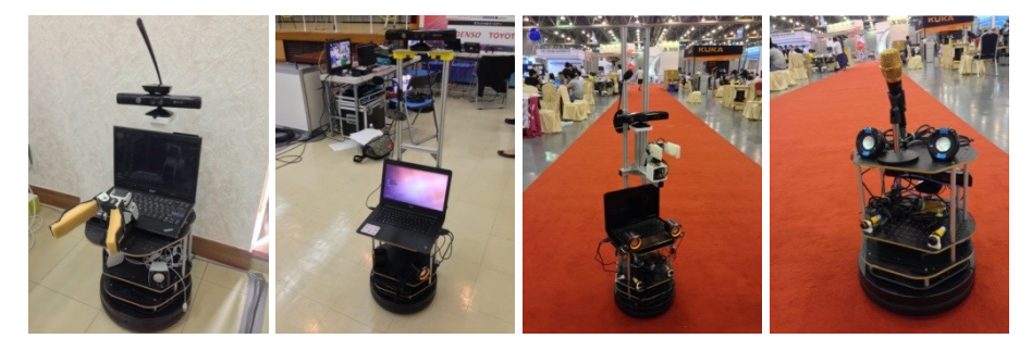 Two hardware configurations during RoboCup Japan Open 2015 (left) and RoboCup 2015 Hefei (right)