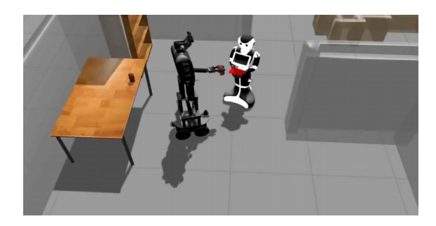 Fig. 1. Simulation of Bender and Pepper robots.
