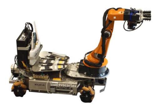 Fig. 2. KUKA youBot platform of the team AutonOHM.
