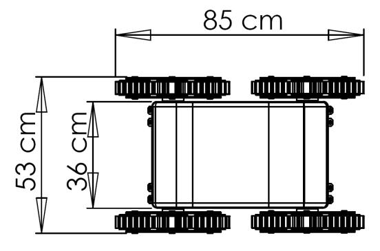 Fig. 3. Dimensions of our robots