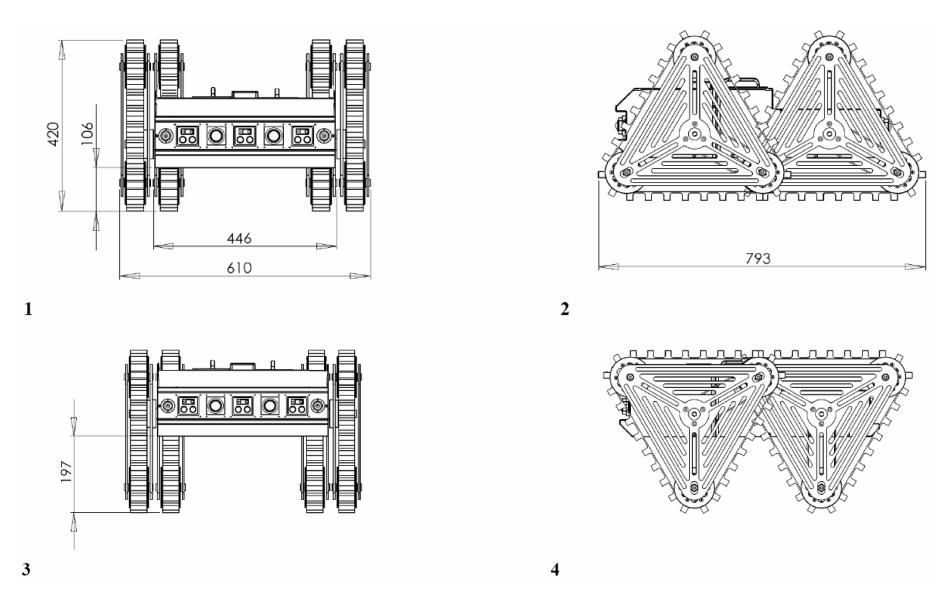 Fig. 18. Dimensions of META in (1,2) Positive and (3,4) Negative configurations