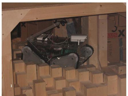 Fig.1. (1) ARIAN at RoboCup 2006 Germany, (2) META