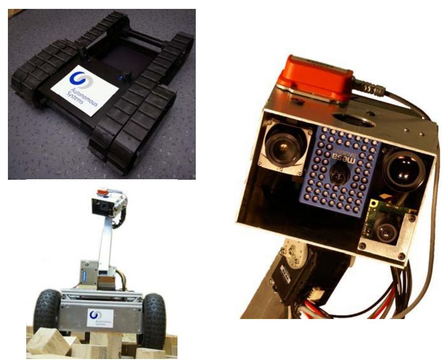 Fig. 1 Negotiator, Volksbot and sensor head