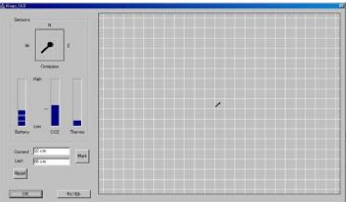 Fig. 2 The control software's view(Left area is for indicators, and right area is map)