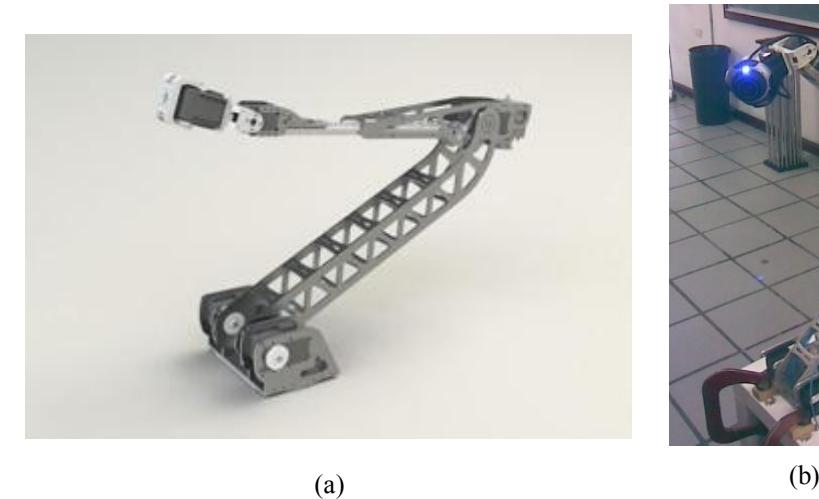 Fig. 5 (a) Design and implementation of a 6-DOF mechanical arm