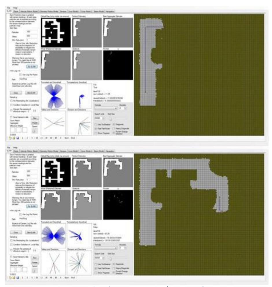 Figure 3- Snapshots from our navigation/mapping software