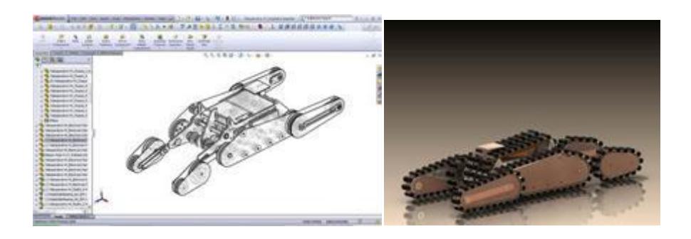 Figure 8- Mechanical Design of Tele-operated robot with SolidWorks