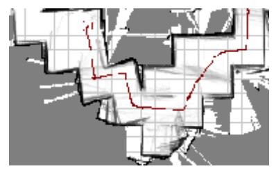 (b) Map generated from data of a rigidly coupled LRF.