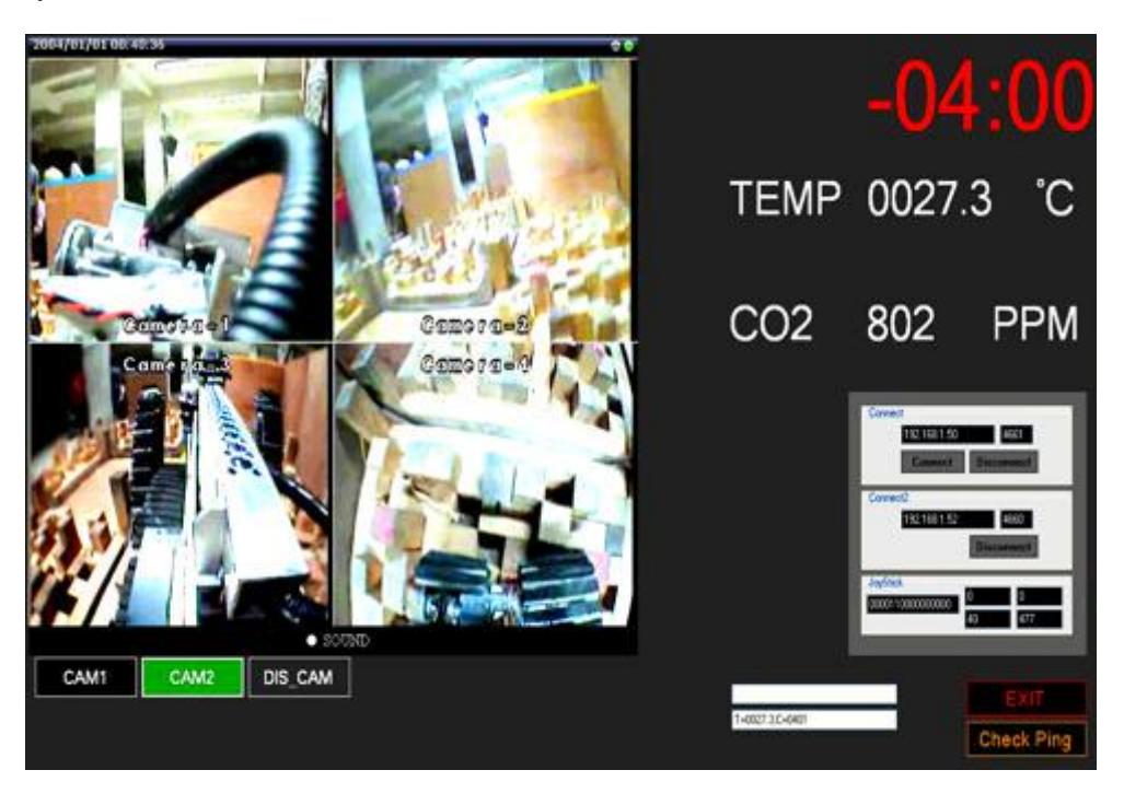 Figure 3: Operator console of iRAP_PRO illustrated the real time quad videos and information of the robot's sensors.