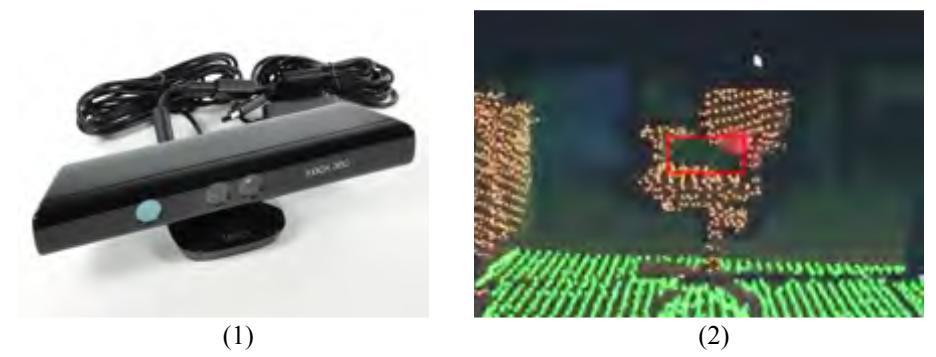 Using (1) Microsoft Kinect for generating depth image to be used by the (2) hole-detection algorithm