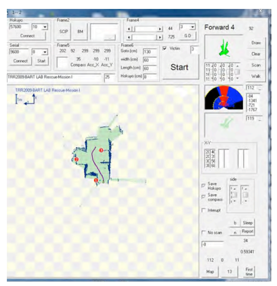 Example of GUI/Map Display at the Operator Station for Autonomous Robot