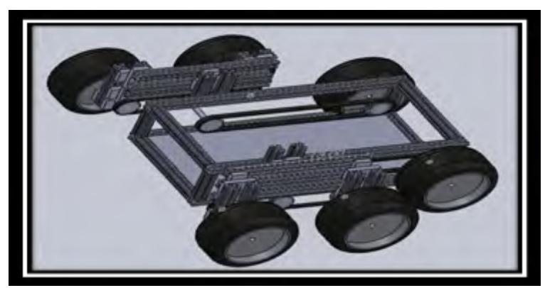 Fig. 8.1 3D robot structure with main tracking system depicted with climb accessories