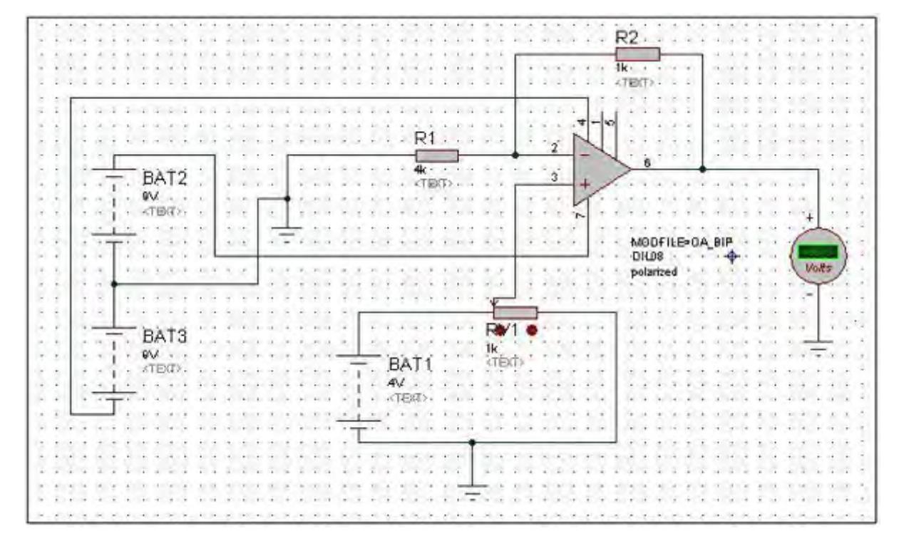 Fig 7.1: DAQ CO2 sensor circuit, this circuit is based in only non inverted amplifier to fit CO₂ sensor directly to A/D converter located inside of microcontroller.