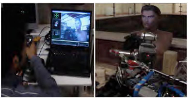 Fig. 11. Control Pack and Operator that's running the Robot and a sample of GUI