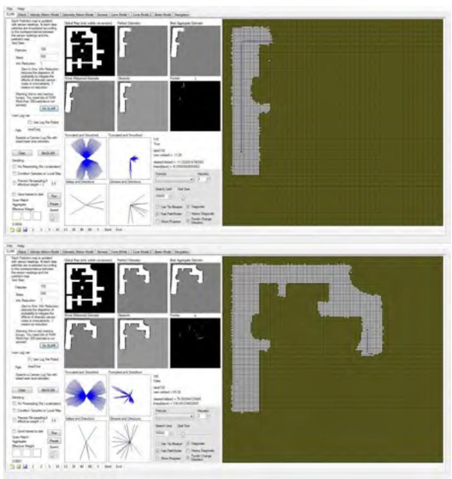 Snapshots from our navigation/mapping software