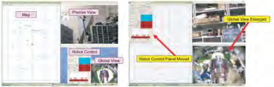 An Example Layout of Our Control Interface: Layout can be changed for the situation (Search or Control).