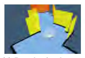 (a) Particles (in the center of the image). (b) Detailed view of the particles. (c) Weights of the particles. Fig. 3: Robot poses, represented by particles. The poses are visualized in real time in the user interface.