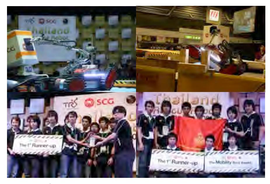 The 1st Runner-up and the Mobility Best Awards in Thailand Rescue Robot Championship 2010.