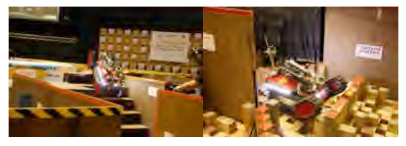 The Robot can be up-down stairs and in the roughly area.