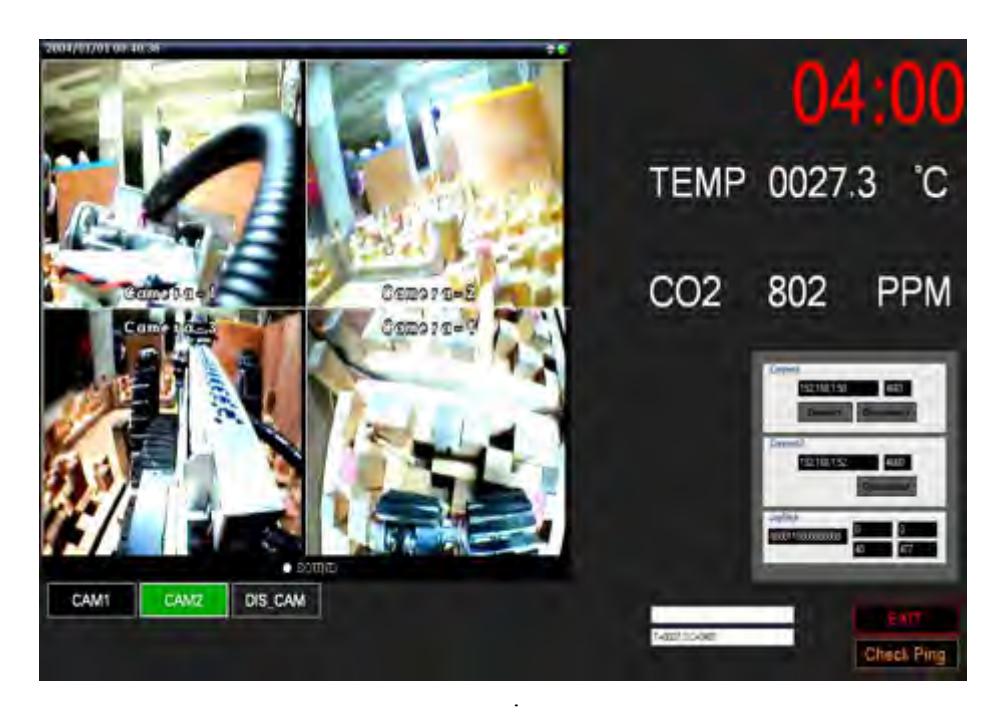 Operator console illustrated the real time quad videos and information of the robot's sensors.