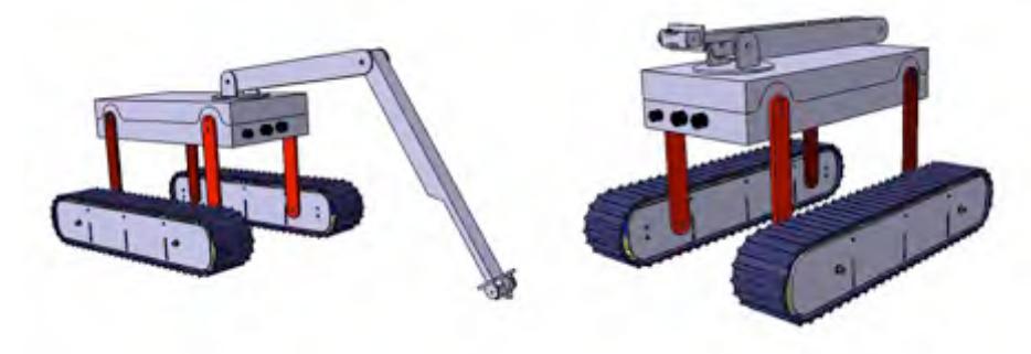 Fig. 3 The CAD models of the mobile platform with the manipulator