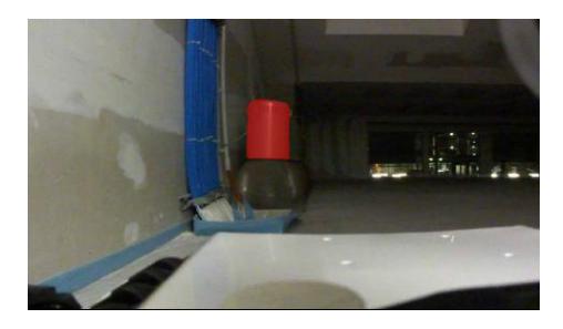 Fig. 9. Camera view with overlaid temperature information