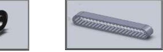 Fig 8.6 Toothed band gear and pulley used in this project.
