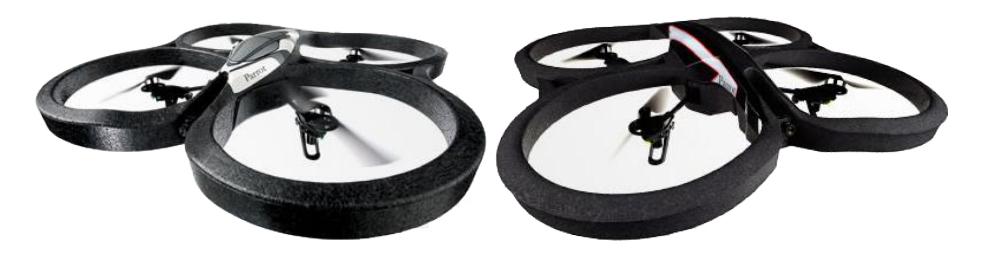 Fig. 1. Used quadrotor platforms: Parrot AR.Drone 1.0 (left) and 2.0 (right)