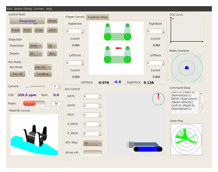 Fig. 9. GUI of robot control