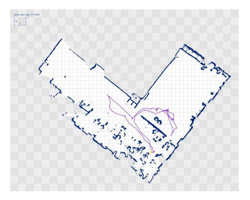 Fig. 3. Map generated by Hector SLAM using the RAPOSA-NG robot on the 8th floor of North Tower building (Instituto Superior T´ecnico).