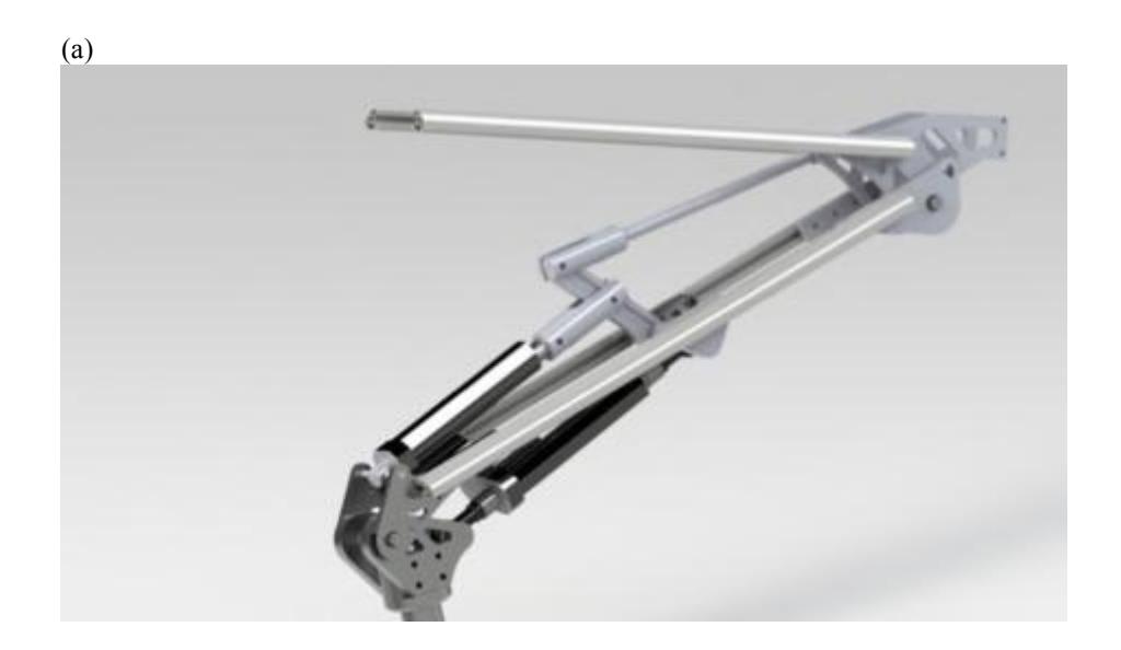 Fig. 5 (a) Design and implementation of a 6-DOF mechanical arm.