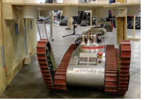 Fig. 5. WMR robot under a low table