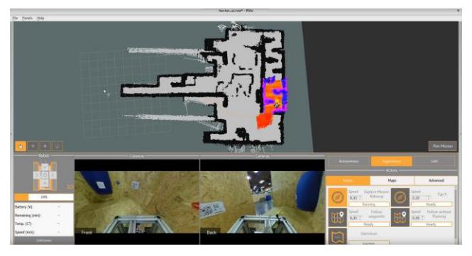 Fig. 4: New User Interface: Scene from the RoboCup German Open 2018 Best in Class Autonomy Final.