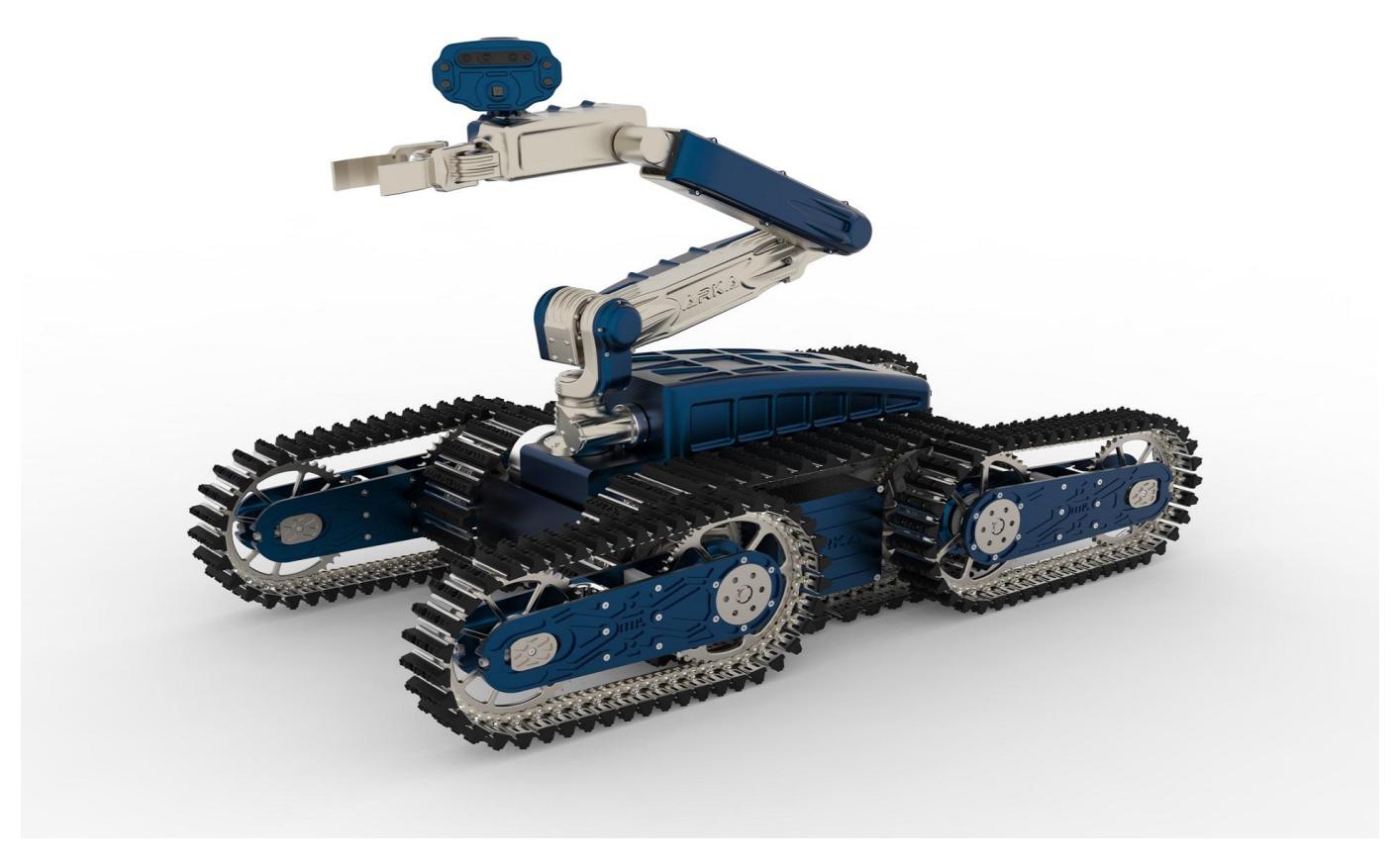 CAD drawing of ARKA and the 6-DOF manipulator