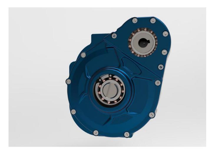 Combination of an in-house built planetary gearbox