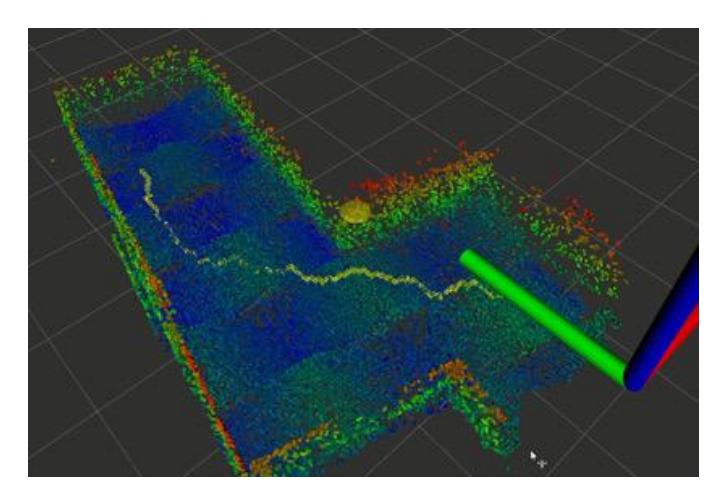 Fig. 3. Path planned on-top of our 3D map.