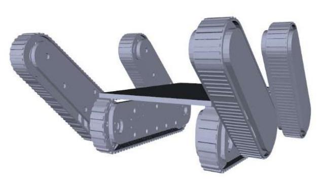 Fig. 6. 3D models of the drive part of the MARS Rescue Robot.