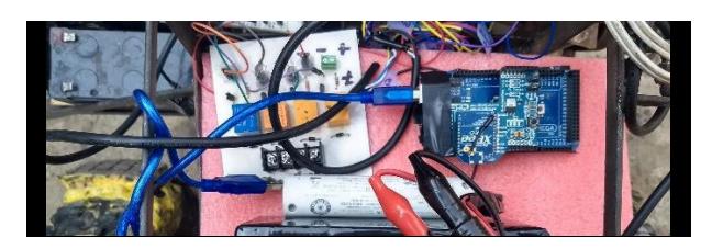 Fig. 7. The circuits mounted on plates box half.