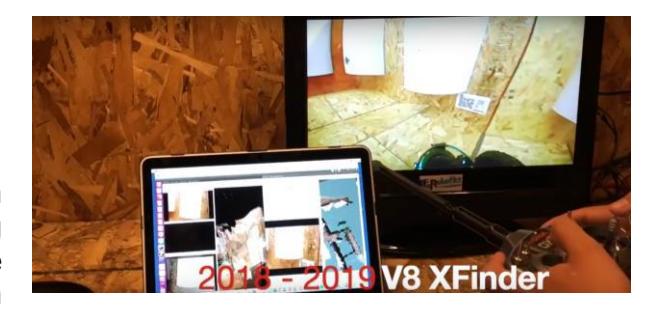 Fig.13 current operator station, going from left to right are: SLAM and 3D map, streaming video camera and robot control.