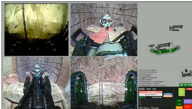 Fig. 8. The operators display illustrated the real-time quad videos' frame and the information of the sensors.